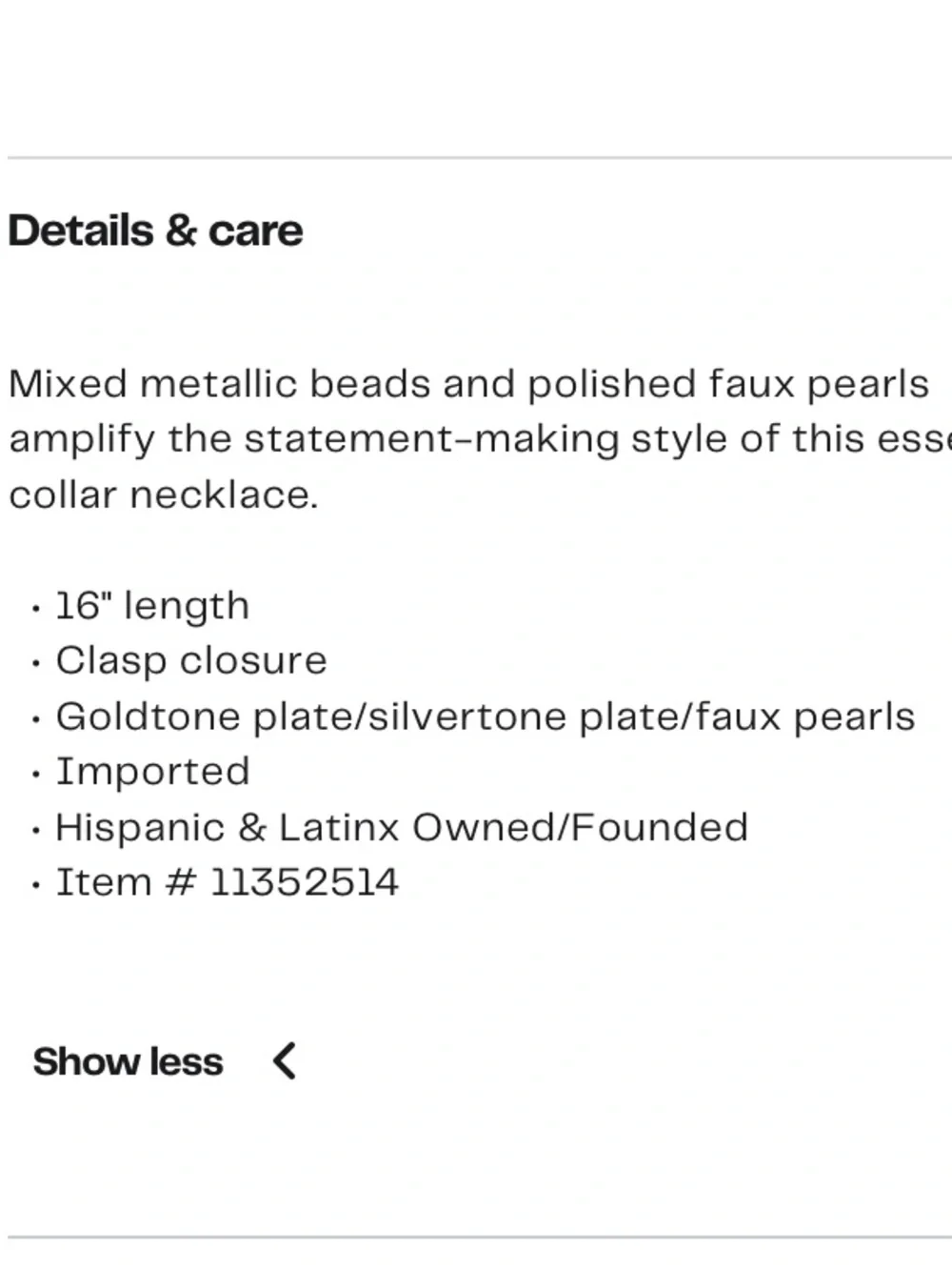 Anthropologie Bead and Faux Pearl Necklace NWT